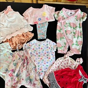 Floral Pink and Green Kids Pajamas